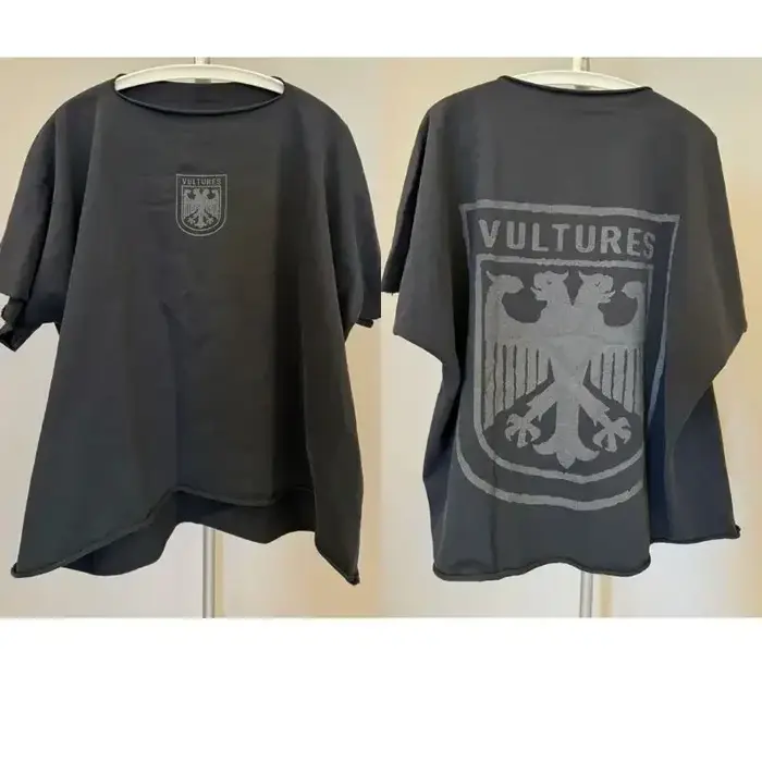 T-shirt à manches longues imprimé tête d'aigle double pour hommes et femmes, coupe en coton PVD, hau