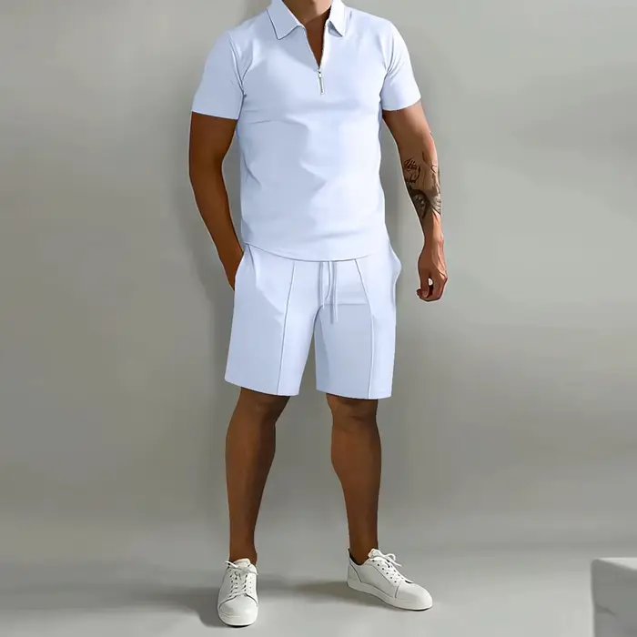 Ensemble transfrontalier Amazon pour hommes, Polo décontracté, ample, manches courtes, Short, ensemb