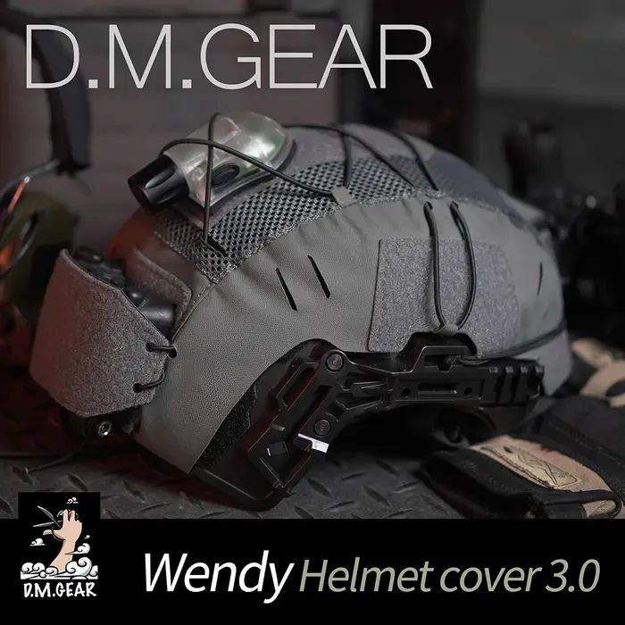 Housse de casque tactique DMGear Team Wendy 3.0 camouflage noir vert ranger pour chasse et airsoft
