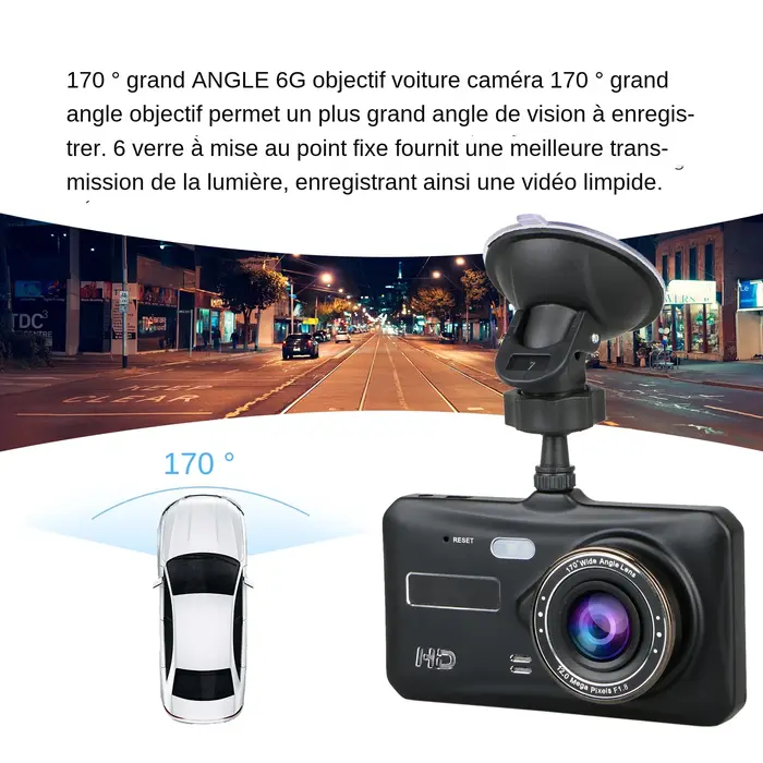 Dash Cam Caméra de tableau de bord avant et arrière