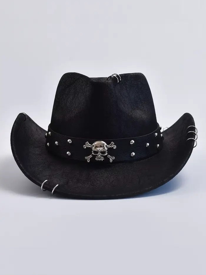 Chapeau de Cowboy occidental Vintage en Faux cuir pour hommes, chapeaux de Jazz pour hommes, chapeau