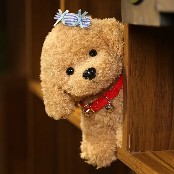 Teddy chien chanceux en peluche réaliste jouet de collection pour adultes et enfants occasions spéciales cadeau d'anniversaire ou de Noël
