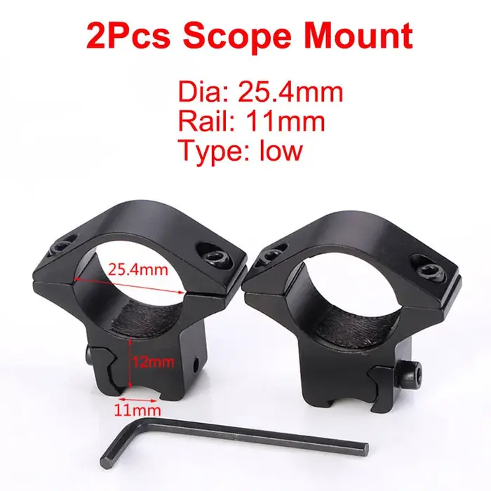 Supports de lunette de visée de chasse, 2 pièces, pour portée de tuyau Dia 25.4mm 30mm, 11mm, queue 