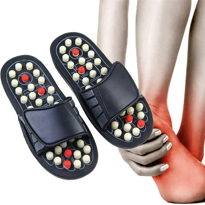 Acupoint-Pantoufles de Énergie pour Homme et Femme, Sandales de Pieds Chinois, Thérapie d'Acupressio