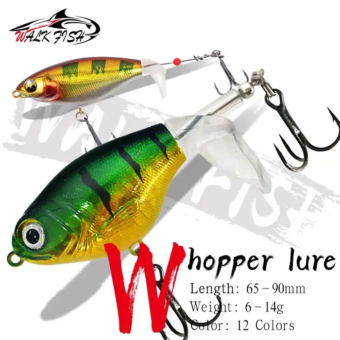 WALK FISH 1 pièces 6g/10g/14g nouveau Whopper Popper Topwater leurre de pêche Wobbler doux rotatif q