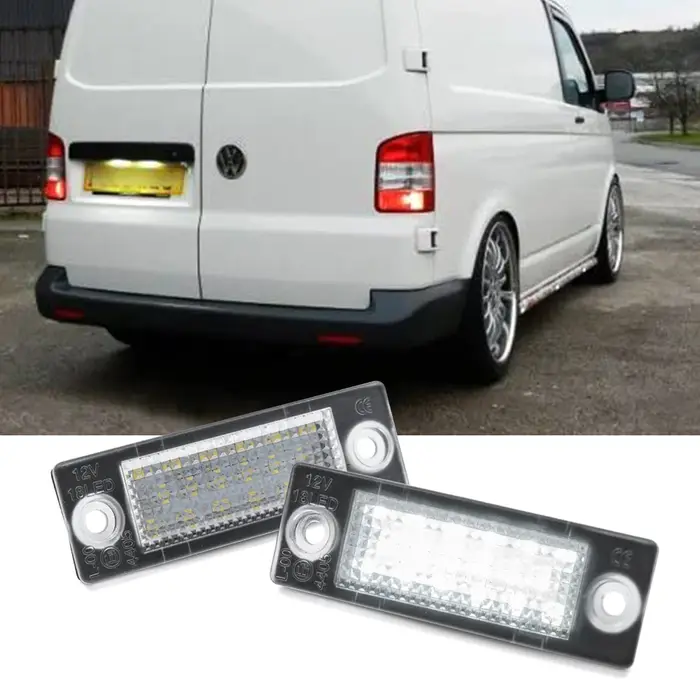 Éclairage de plaque d'immatriculation LED Canbus, 2 pièces, pour VW Transporter T5 T6 2003 – 2020 Ca
