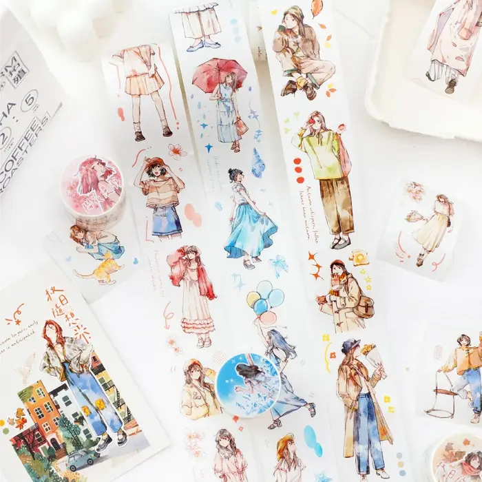 Journal Go 4.5x200cm quatre saisons fille bande bricolage Scrapbooking décor Album Photo Collage indésirable