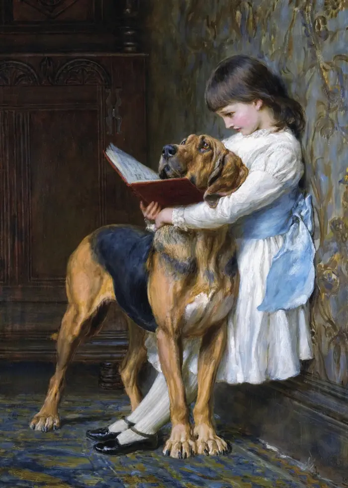 Affiche d'impression vintage de portrait de chien, œuvre d'art rustique antique pour animaux de comp