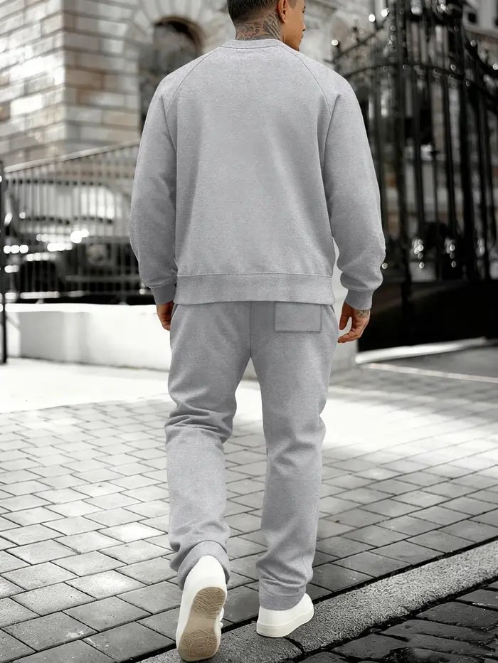 Nouveau costume décontracté de vêtements de sport de couleur unie d'automne et d'hiver, Style minima