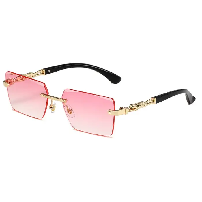 Lunettes de soleil sans monture UV400 rectangle - Hommes et femmes randonnée plage voyage
