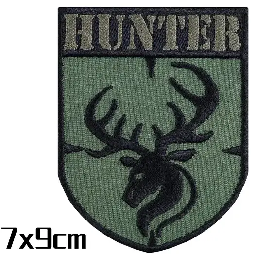 Badge de moral de chasseur, patchs brodés à crochet et boucle pour vêtements, autocollant de décorat