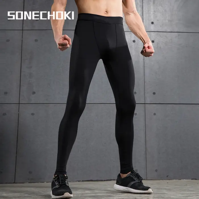 Leggings de Compression de gymnastique pour hommes, pantalons d'entraînement de Sport, collants de c