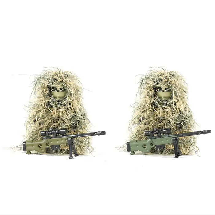 Figurines de tireurs d'élite tout-terrain militaires, blocs de construction, vêtements de camouflage, jungle, soldats SWAT, armes, pièces de fusil AWM, briques, jouets