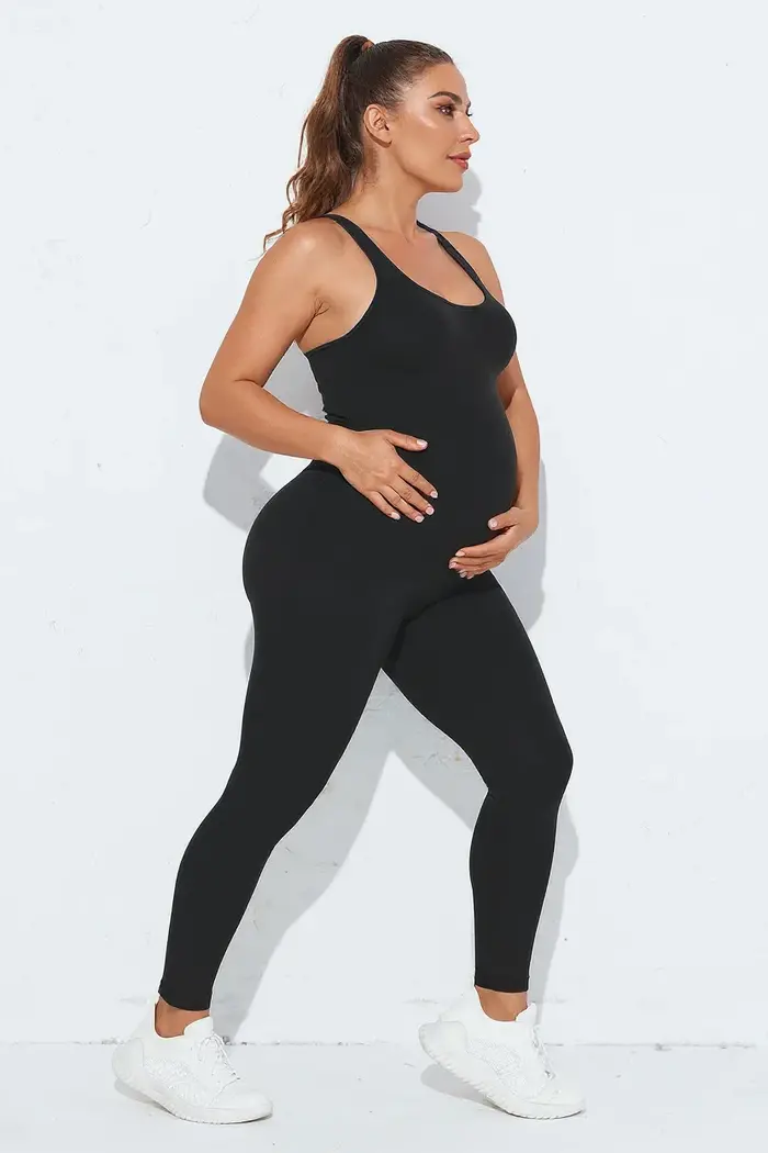 Vêtements de maternité combinaisons couleur unie dos nu body Shapewear Yoga Pilates sport tenues d'entraînement