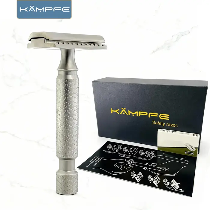 Rasoir de sécurité pour homme en alliage de titane, usinage de précision CNC KAMPFE, cadeau pour pet