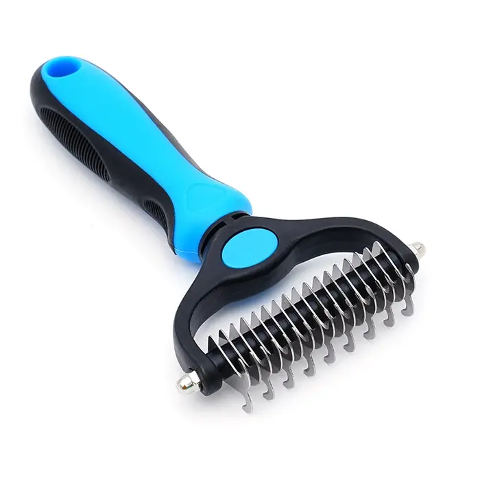 Peigne Démêlant pour Chiens et Chats avec Lames en Acier Inoxydable - Brosse Démêlante pour Poils En