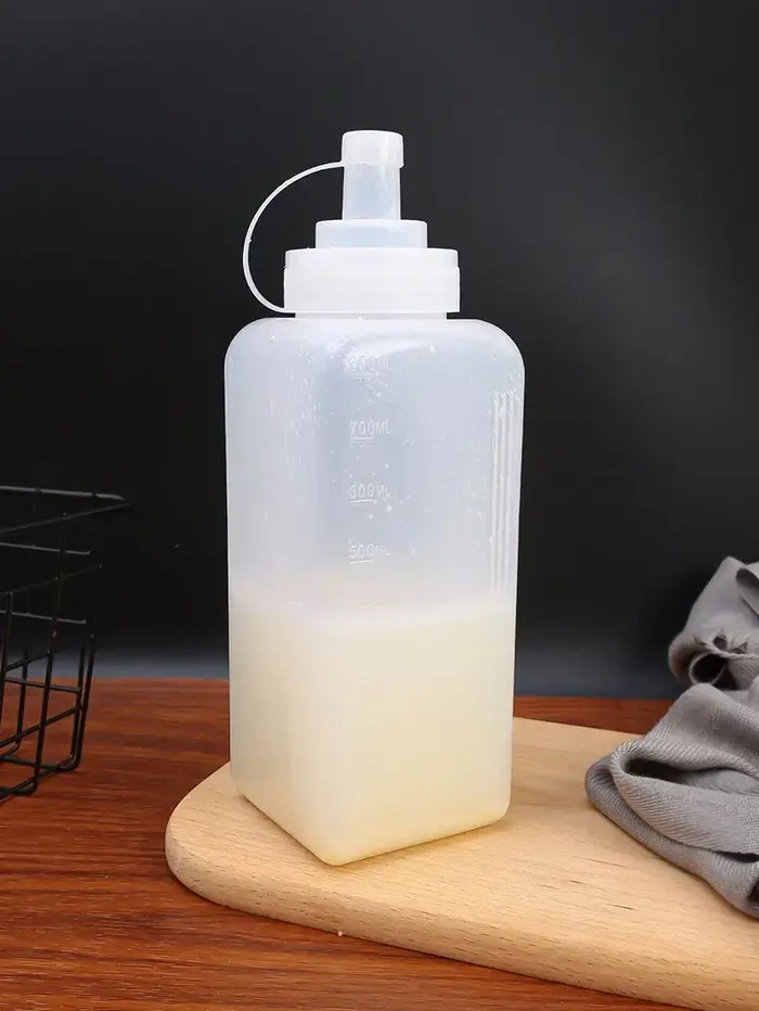 Bouteille de sauce en plastique à large ouverture, pour confiture, salade, assaisonnement, vinaigre,