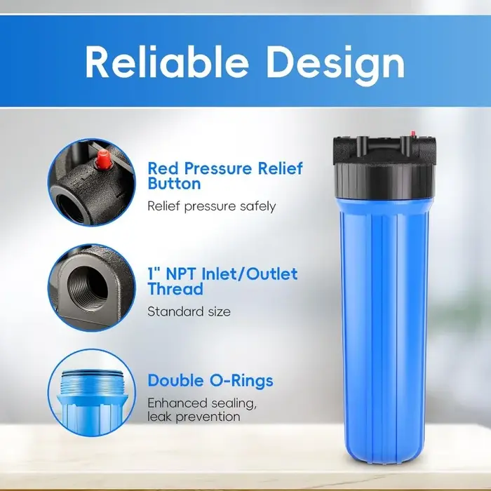 Boîtier de filtre à eau pour toute la maison HB28B, boîtier universel 20 "x 4.5" pour la Filtration 