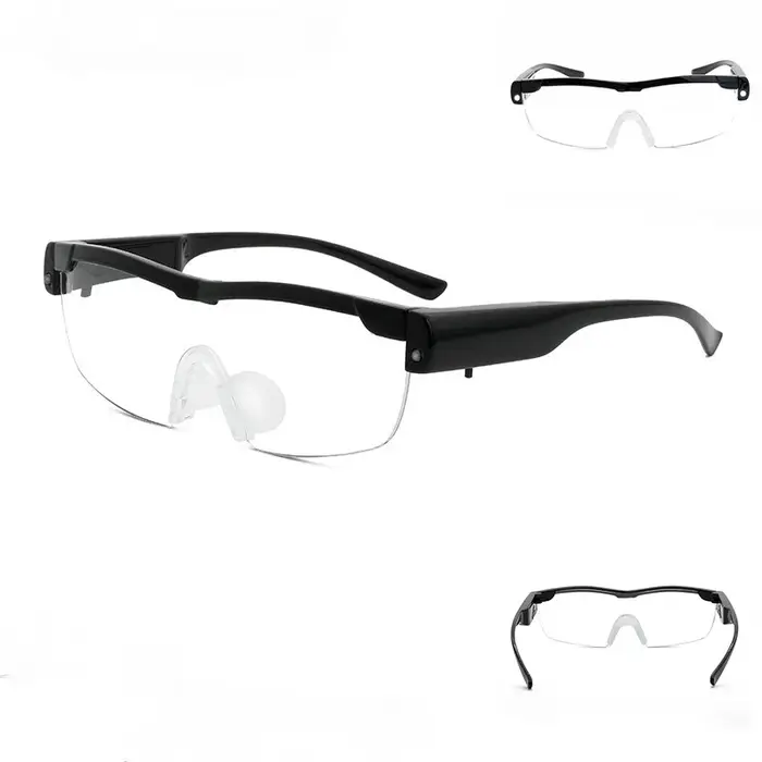 Loupe de lecture 2,5x, loupe Portable, bandeau, lentille acrylique avec lumière 2Led pour réparation