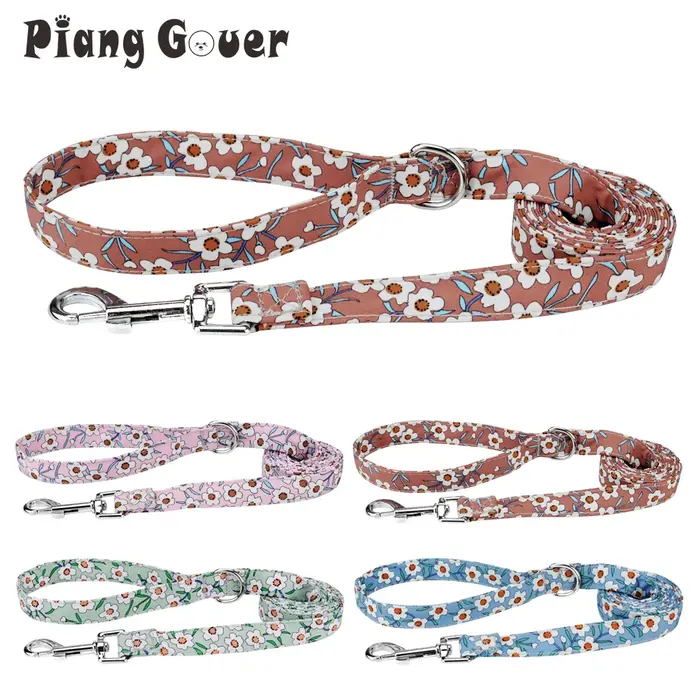 Laisse pour chien, accessoire pour animaux de compagnie, à fleurs, filiformes, pour chiot, moyen gabarit, corde en plomb, pour chat, petit gabarit