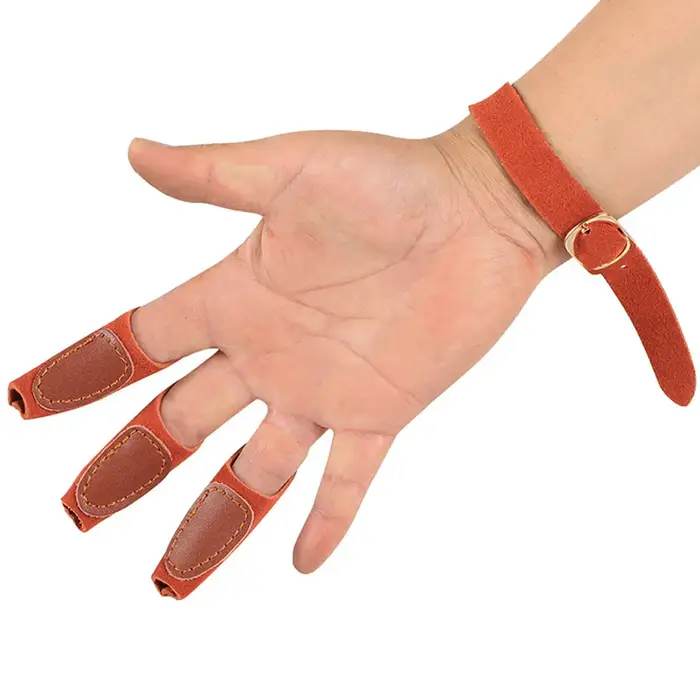 Gant archer trois doigts avec boucle de serrage ajustable - Protection résistante aux déchirures pour tir outdoor