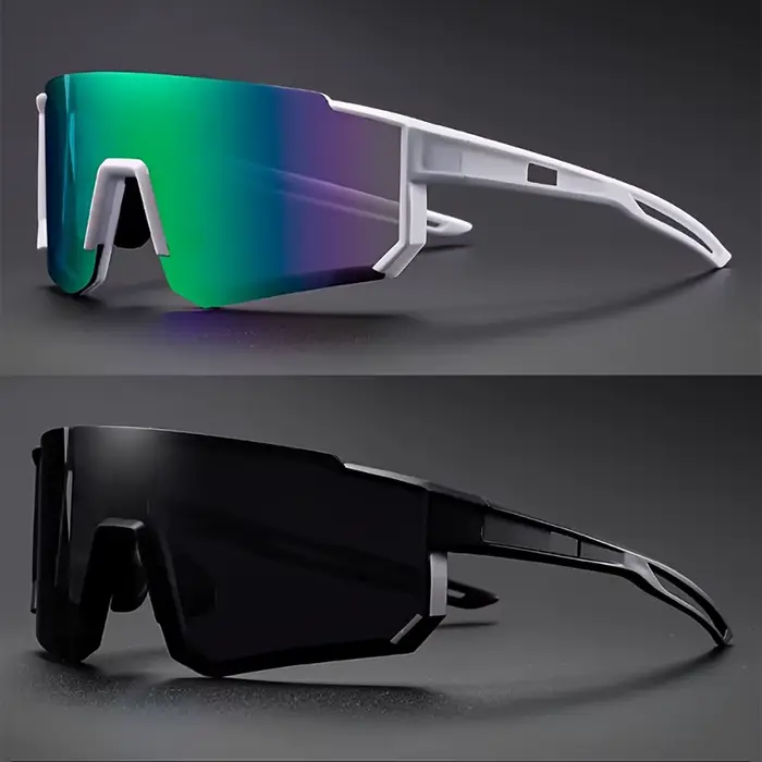 Lunettes de soleil de cyclisme surdimensionnées pour hommes, lunettes de vélo coupe-vent, lentille p