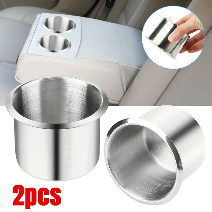 Porte-gobelet universel en acier inoxydable, 1/2 pièces, argent, pour Console centrale de voiture, b