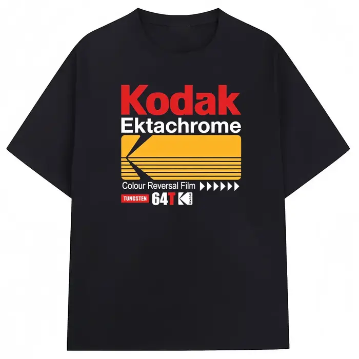 T-shirt homme 100 % coton Kodak Été 2026 pour sports de plein air, streetwear décontracté, couleur u