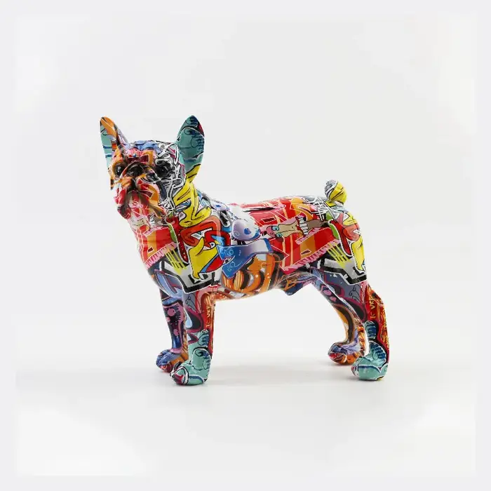 Statue de Chien Bouledogue Français, Sculpture en Résine, Décoration de Maison, Bureau, Bar, Ornemen