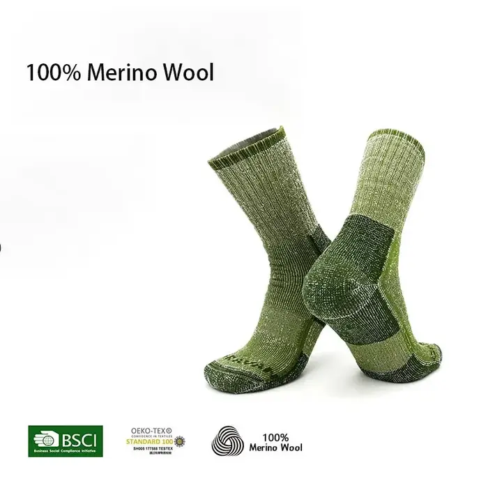 Chaussettes sport laine mérinos 100% - Randonnée chasse hiver - Absorption transpiration - Homme
