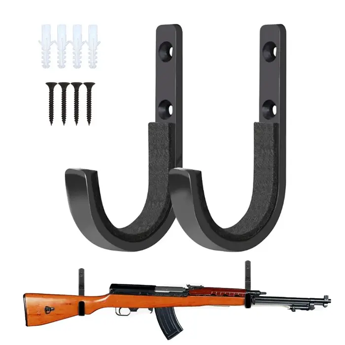 Support mural horizontal robuste en métal pour armes à feu