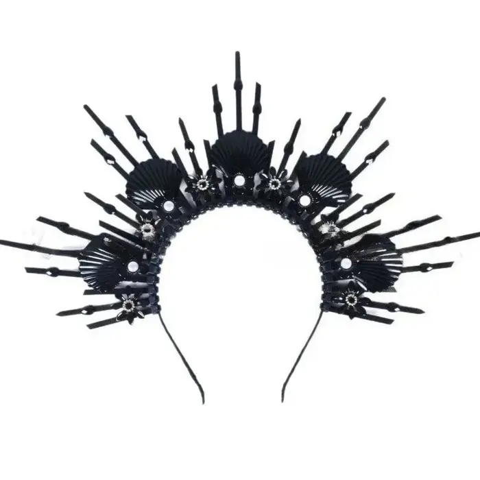 Halo de déesse dorée de luxe - Bandeau tournesol et coquillage pour femme Halloween Cosplay, mascara