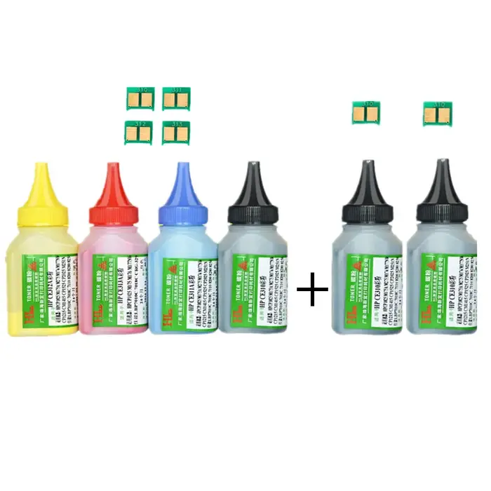 Poudre de toner 6 couleurs + cartouche de toner 6 puces CF350A 130A CF350 pour imprimante Laser HP C