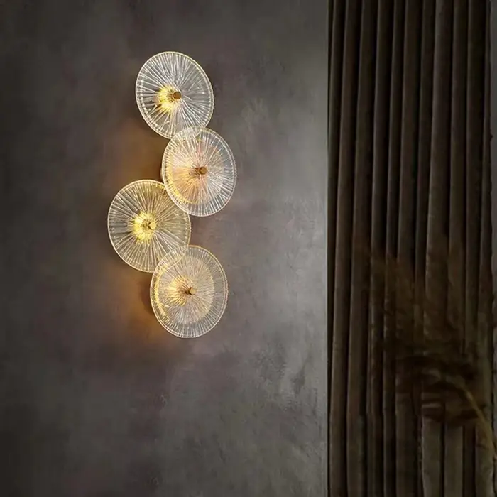 Applique Murale LED Ronde en Verre au Design Nordique Moderne, Luminaire Décoratif d'Nik, Idéal pour
