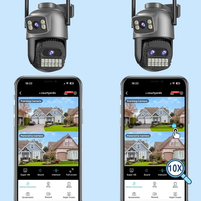 Caméra sécurité extérieure BESDER 15MP WiFi PTZ zoom 10x détection humaine - Surveillance complète
