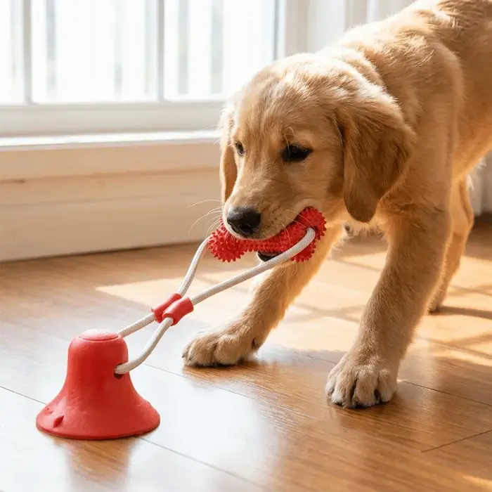 Jouet à mâcher pour chiot à ventouse