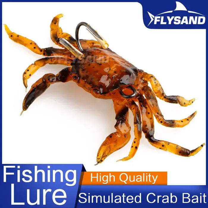 FLYSAND bionique crabe Silicone appât souple artificiel réaliste crochet pointu leurre de pêche pois