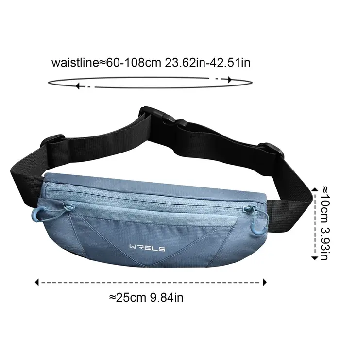 WRELS Ceinture de sport unisexe pour la course, sac banane avec poches, sac de jogging pour marathon