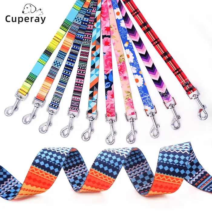 Laisse en nylon pour chien imprimé coloré chiens chat corde de plomb 150 cm ceintures pour animaux de compagnie
