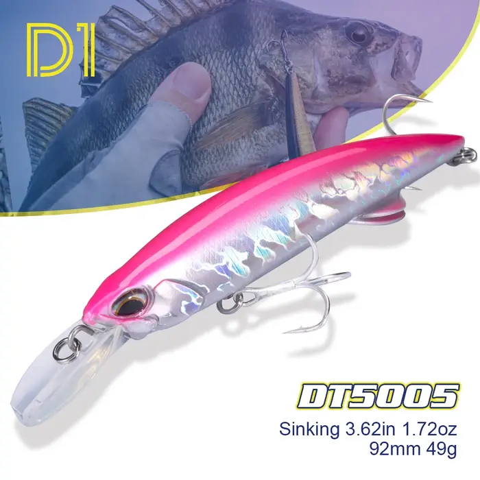 D1 Sea Heavy Sinking Minnow Fishing 92mm 49g 110mm 60g Saltwater Wobbler Jigs Big Jerkbaits Swimbait