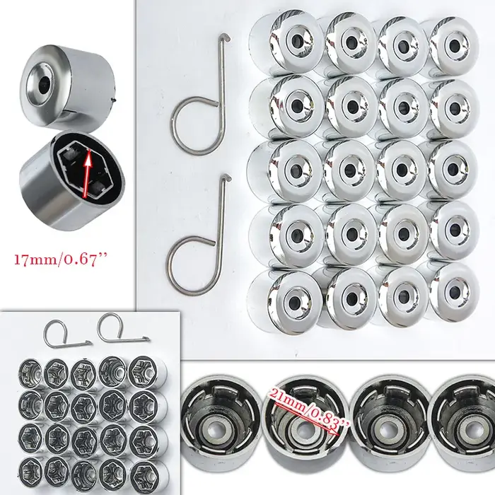Couvercles de boulons de roue en alliage pour VW, GOLF, PASSAT, POLO, 17mm, 20 pièces/ensemble