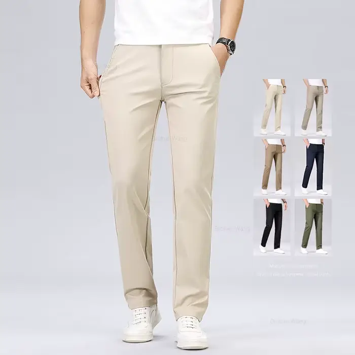 Pantalon classique homme anti-froissage armée verte - Style business décontracté pour chasseurs