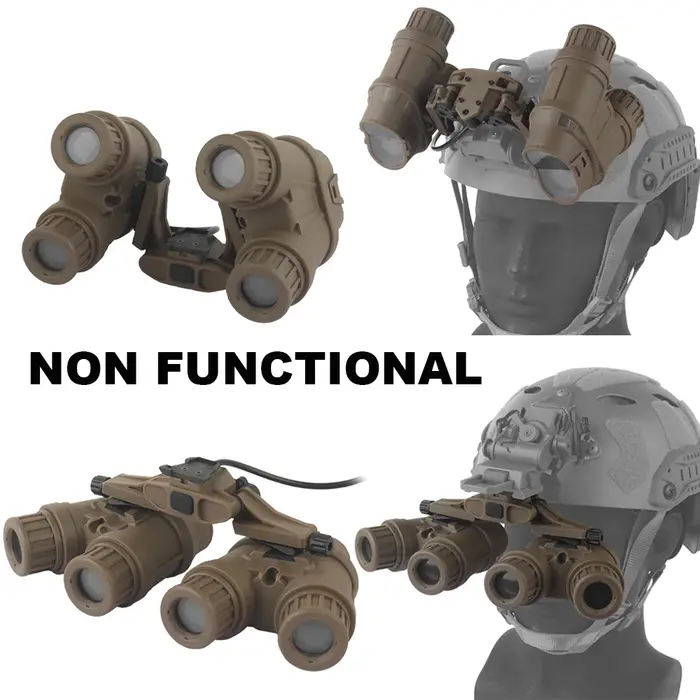Simulation GPNVG-18 NVG modèle factice version basculante - Jumelles vision nocturne 4 tubes pour casque tactique