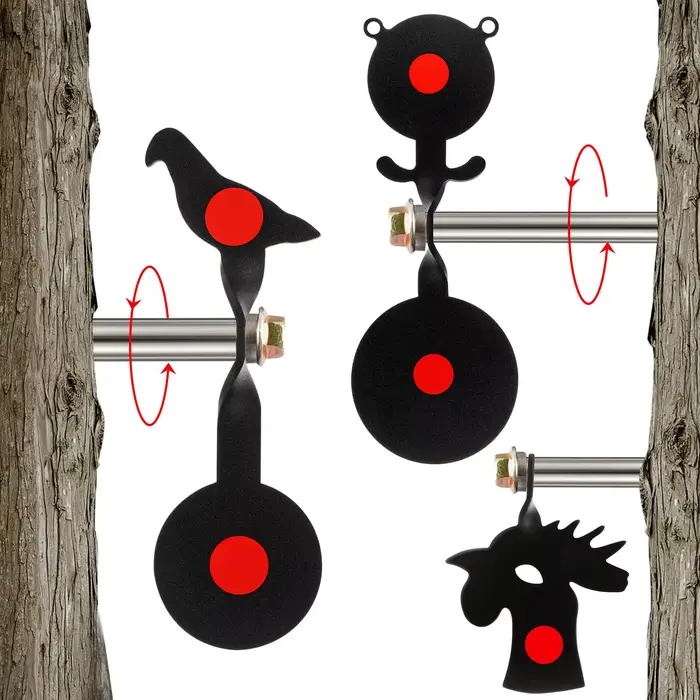 Animaux en métal Ours/Oiseau/Poulet 360 ° Cibles rotatives pour pistolet BB