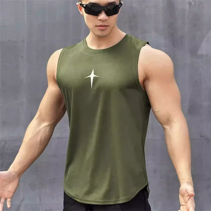 Été gilet sans manches sport de plein air débardeur course fitness maillot de corps séchage rapide c