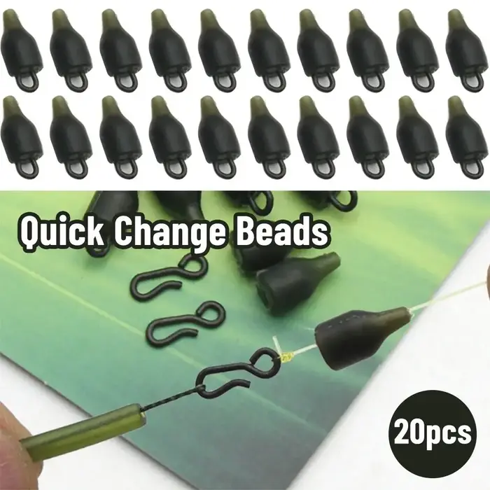 Accessoires de pêche à la carpe, 20 pièces, changement rapide, perles d'arrêt, méthode d'alimentatio