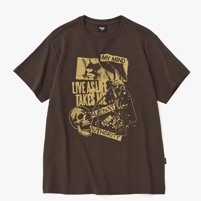 T-shirt marron de Ordinary Heroes JOOYION x WMC LIVE LIKE