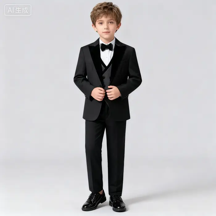 DTLumika-2520 nouvel ensemble de costumes pour enfants, costumes de retour formels 4 pièces pour gar