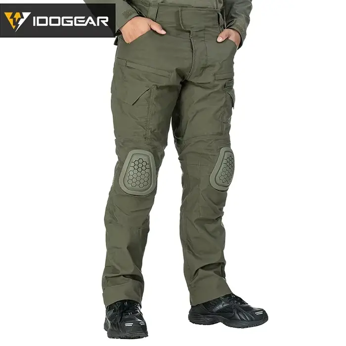 Pantalon de combat IDOGEAR G4 avec protections genoux pour chasse extrême - Camouflage multi-poches