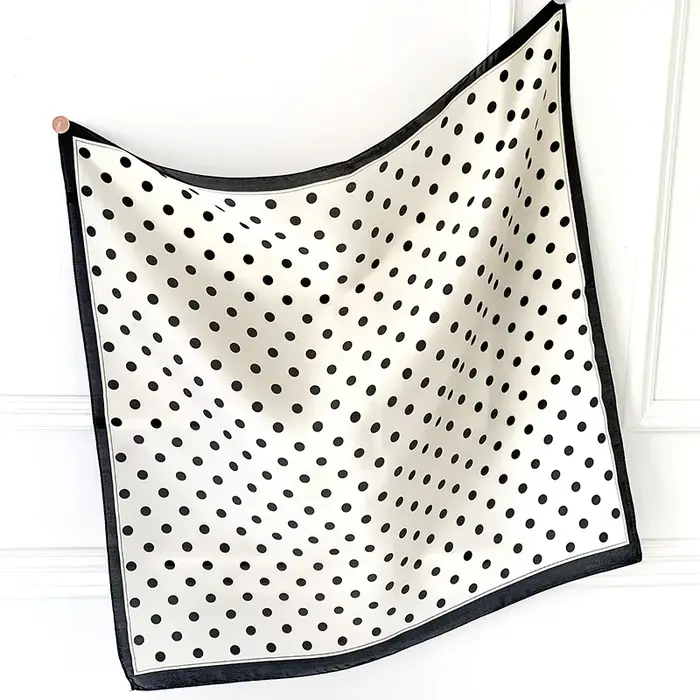 Écharpe carrée à pois pour femme, châles et enveloppes de luxe, petit sac à la mode, écharpes pour c